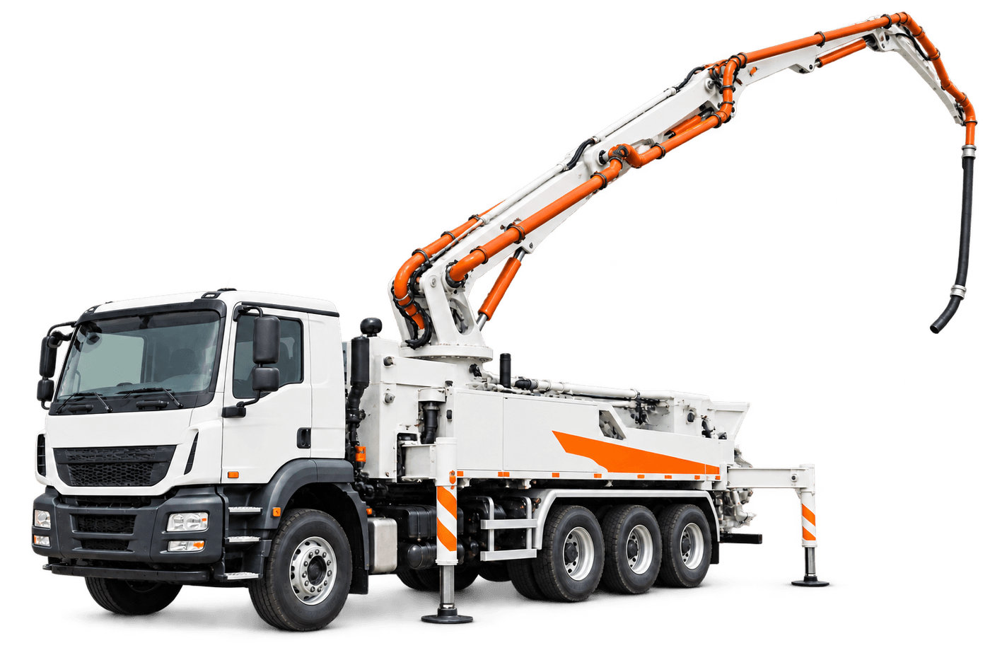 Unbranded used truck-mounted concrete pump with articulated boom